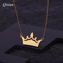 Crown Pendant Necklaces Custom Name Date Laser Engrave Personalized Jewelry 2024 - buy cheap