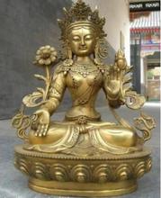 Tibet Buddhism Pure Brass Carved White Tara Kwan-yin Bodhisattva Buddha Statue 2024 - buy cheap