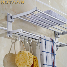 Toallero de baño plegable, estante de toalla de oxidación de aluminio con ganchos YT-4003 2024 - compra barato