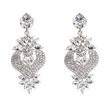 Rhinestone Statement Earrings For Women Flower Drop Dangle Earring 2019 Fashion earing Trendy Wholesale  Wedding Jewelry 2024 - buy cheap