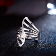 Женское асимметричное Открытое кольцо в полоску, серебряное кольцо на палец из сплава в стиле бохо, 2019 2024 - купить недорого