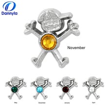 12pcs/lot Wholesale Crystal Birthstone Boy Mini Floating Charms Fit Glass Floating Locket LSFC505 2024 - buy cheap