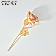 Golden Flower Creative Valentine's Day Gift 24K Gold Plated Rose Flower Romantic for Lover Girlfriend Mother Home Decoration 2024 - buy cheap