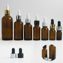 Gotero de cristal ámbar para aromaterapia, botella de pipeta líquida rellenable, 5ml, 10ml, 15ml, 20ml, 30ml, 50ml, 100ml, 10 unidades 2024 - compra barato