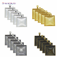 4Sets Square Cameo Cabochon Base Tray With Glass Jewelry Findings Handmade Crafts Photo Accessories 2024 - buy cheap