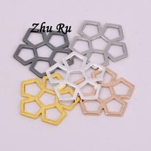 10pcs ZHU RU 17.5*0.8mm Charms flower Pentagonal hollow flowers leaves leaf Pendant Findings Accessories DIY Choker Necklace 2024 - buy cheap