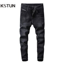 Мужские черные джинсы KSTUN, известные бренды на весну и осень, деловые повседневные облегающие Стрейчевые джинсовые брюки, мужские длинные брюки 2024 - купить недорого