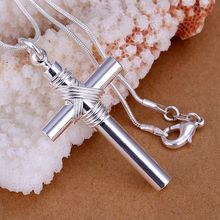 P243_2 Wholesale silver plated Necklace, Factory price High Quality  fashion jewelry Whistle Cross /aswajkda autajmaa 2024 - buy cheap