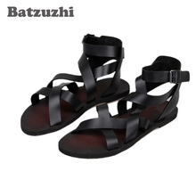 2020 New Handsome Man Shoes Sandalias Cool Summer Leather Sandals Fashion Man Sandals & Flip Flops, Black Brown, Size EU38-44 2024 - buy cheap