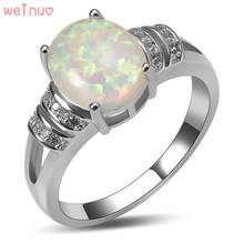 Weinuo White Fire Opal White Crystal Ring 925 Sterling Silver Top Quality Fancy Jewelry Wedding Ring Size 5 6 7 8 9 10 A372 2024 - buy cheap