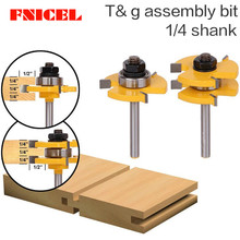 2pc 6.35mm Shank high quality Tongue & Groove Joint Assembly Router Bit Set 3/4" Stock Wood Cutting Tool 2024 - buy cheap