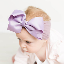 On Sale 1Pcs Kids Nylon Headband Toddler Infants Bows Hairband Baby Headband Bebe Turban Bow Headband Hair Accessories 2024 - buy cheap