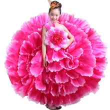 Trajes de dança flores chinesas para meninas, fantasias de dança de festival para meninas, vestido de dança de ano novo chinês, performance de kidergarten 2024 - compre barato