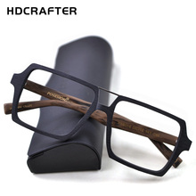 HDCRAFTER Vintage Oversized Prescription Glasses Women Men Wood Optical Eyeglasses Myopia Presbyopic Prescription Spectacle 2024 - buy cheap