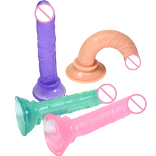 Dildo pequeno copo de sucção jelly masturbação feminina pênis realista g-ponto orgasmo anal plug brinquedos sexuais para mulher adulto produto vibrador 2024 - compre barato