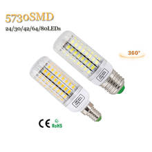 E27 E14 LED Lamp 5730 SMD Corn Lamp Bulbs 220V 24 30 42 64 80LEDs 7W 12W 15W 20W 25W  Lampada Ampoule Chandelier Lighting 2024 - buy cheap