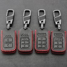 Keychain Leather Car Remote Key Fob Pocket Cover Case For Honda Accord EX EXL Civic Crv Crz Hrv Pilot Fit Ridgeline 2016-2019 2024 - buy cheap