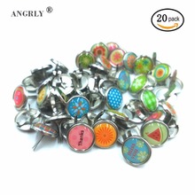20PCs Round Metal Pearl Brads Resin Scrapbooking Embellishment DIY Jewelry Random Color Sewing Accessories 17x12mm 2024 - buy cheap