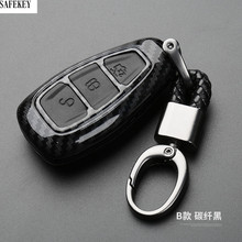 Carbon Fiber Car Styling Key Remote Key Fob Case Cover Keychain for Ford Fiesta Focus 3 4 MK3 MK4 Mondeo Ecosport Kuga Focus ST 2024 - buy cheap