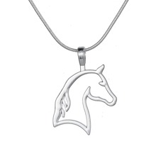 my shape Silver Plated Cut Horse Head Necklaces Best for Cowgirl Teen Girls Equestrian Birthday Gift Jewelry for Horse Lovers 2024 - buy cheap