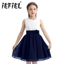 Hot Sale Kids Girls Elegant Wedding Flower Girl Dress Princess Party Pageant Formal Sleeveless Tulle Tutu Floral Summer Dresses 2024 - buy cheap