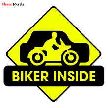 Three Ratels TRL059# 15x14cm funny car stickers a man Biker inside  sticker    and decals 2024 - buy cheap