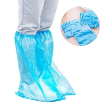 Hot New 1 Pair Men Women Durable Waterproof Thick Plastic Disposable Rain Shoe Covers High-Top Boot Universal 2024 - buy cheap