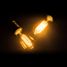 Винтажные лампы Эдисона ST64 E27 25 Вт 40 Вт 60 Вт, светодиодный светильник для елки, лампы накаливания 220 В, Ретро лампа Эдисона для освещения бара 2024 - купить недорого