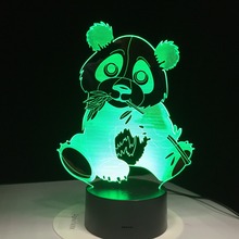 Lámpara LED 3D de Panda de bambú para decoración del hogar, luz de mesa con 7 tipos de cambio de colores, para dormitorio y dormitorio, regalo artístico para niños 2024 - compra barato