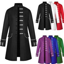 Adult Men Steampunk Uniform Victorian Costume 6 Colors Vintage Frock Coat Trench Outfit For Men 2024 - buy cheap