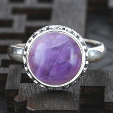 QuYiFang-Anillo de plata sólida 925 puro de lujo para mujer, piedra púrpura, anillos de boda y joyería ajustables para dedo 2024 - compra barato