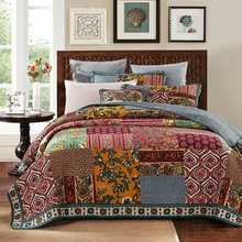 CHAUSUB-colcha Vintage de algodón para cama doble, funda de almohada, manta de tamaño King, 3 piezas 2024 - compra barato