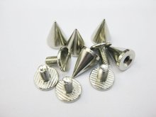 9.5mm 50 pçs metal spike studs com parafuso punk rock nailheads diy spikes saco sapatos decoração pulseira de metal rebite 2024 - compre barato