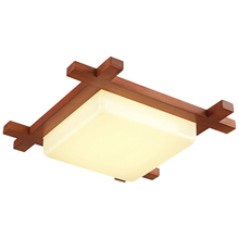 New Chinese Square Redwood Ceiling Lights Led Solid Wood Modern Living Room Bedroom Corridor Hallway Aisle Ceiling Lamps Fixture 2024 - buy cheap