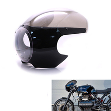 Faro de carenado negro para motocicleta, accesorio para moto de 3/4 ", Cafe Racer, Sportster 883 1200 48 72 Dyna, novedad 2024 - compra barato