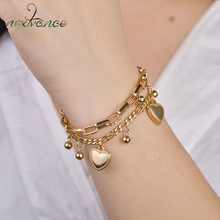 Nextvance pulseira de coração para mulheres, bracelete simples de aço inoxidável 2024 - compre barato