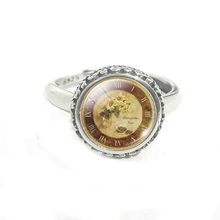 Regalo de Navidad anillo de plata sólida 925 Real reloj de cristal cabujón anillo Collares para las mujeres 2024 - compra barato