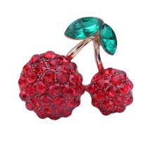 Broches de cristal rojo para mujer y niño, broche de cereza, ramillete, ramo pequeño, Hijab, alfileres, bolso de fiesta, accesorios de vestido 2024 - compra barato