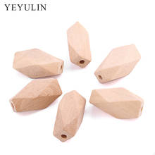 30pcs 23x40mm natural Long Geometric wood Spacer beads For Making jewelry DIY wooden Accessories 2024 - buy cheap