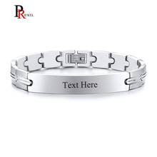 Stylish Men's ID Bracelets Free Engraving Name Date Love Logo 9mm Stainless Steel Chain Wrist Jewelry 2024 - buy cheap