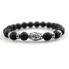 701Wholesale Black Volcanic Lava Stone Buddha head Tiger Eye 8mm Beaded bracelet For Men women Fashion personality Jewelry 2024 - buy cheap