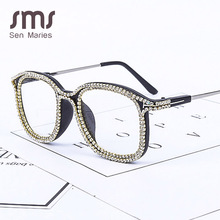 Fashion Cat Eye Gold Rhinestone Sunglasses Women 2019 Brand Designer Vintage Men Metal Transparent Lens Sun Glasses Shades Gafas 2024 - buy cheap