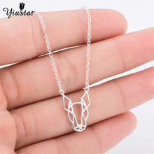 yiustar  Boho Hippie Vintage Animal Jewelry Gold Color Origami Bull Terrier Necklace for Women Lovely Pet Dog Statement Necklace 2024 - buy cheap