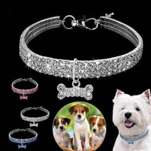 YVYOO-Collar de perro de cristales para cachorro, Collar brillante con diamantes de imitación para mascotas, suministros de Perros pequeños para mascotas B77 2024 - compra barato