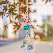 H & D lámpara de hoja de arce cristalina Suncatcher máquina de arcoíris ventana Sun Catcher ornamento Fengshui colgante para la boda del hogar 2024 - compra barato