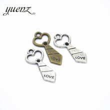 YuenZ 10pcs Antique silver color Metal tie Charms Pendants For Jewelry Making Diy Handmade Jewelry 30*13mm N115 2024 - buy cheap