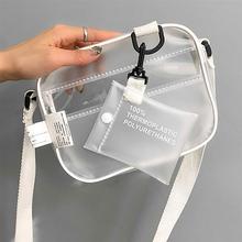 Causual PVC Transparent Clear Woman Crossbody Bags Shoulder Bag Handbag Jelly Small Phone Bags with Card Holder Wide Straps Flap 2024 - buy cheap