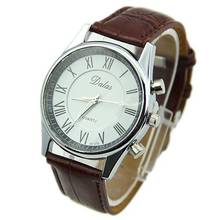 Fashion Men Quartz Wrist Watch Analog Roman Numerals Dial Faux Leather Band hot Relojes 2024 - buy cheap