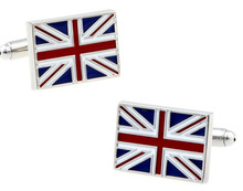 Gemelos con bandera de la Unión de la joyería de los hombres al por mayor y azul al por menor Color cobre el diseño del Union Jack el mejor regalo para los hombres 2024 - compra barato