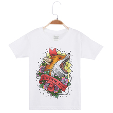 Hot Sale Girl Tees Fashion Short Sleeve T-Shirt Cotton White Boys T Shirt Fox Printing Children Clothing Girls Tops Kids Clothes 2024 - buy cheap